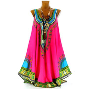 Afrique Elegance Dashiki Dress - Rose Red / S Home>Apparel & Accessories>Ethnic Clothing>African Clothing