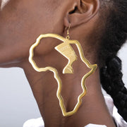 African Map Nefertiti Earrings